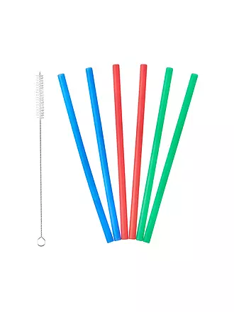 LURCH | Trinkhalme 6er Set Silikon / Bunt | 